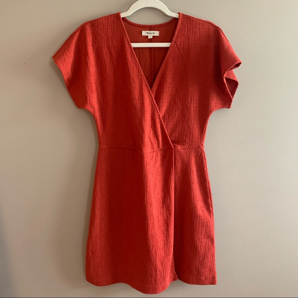 Madewell Cross Front Flutter Sleeve Dress